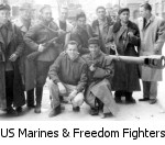 US Marines visit Freedom Fighters after brief victory over Soviet troops. See here are Sgts. Comer and Bolick, and Sgt. Ed Parauka, kneeling