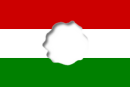 The revolutionary flag of the 1956 Hungarian Revolution - a "Lyukas Zaszlo"