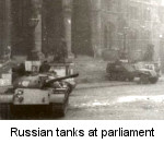 Russian tanks at the Hungarian Parliament
