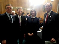 Left to Right: Paul Kamenar; Hungarian Ambassador Gyorgy Szapary; Ambassador Designate Colleen Bell; AHF President, Frank Koszorus