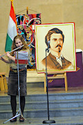 Members of the the The 4th Bátori József Hungarian Scouts Troop of Washington, DC, were a major part of the program. Krisztina Nyerges performed a flute solo of Vivaldi's "Largo."