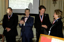 Professor Peter Hargitai, Dr. Paul J. Szilagyi, Aniko Gaal Schott, and Mary Mochary, 2006 recipients of the Col. Commandant Michael Kovats Medal of Freedom, and Zoltan Bagdy