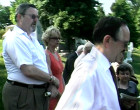 Imre Lendvai is seen here to the left of AHF Chairman of the Board Akos Nagy