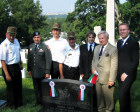 Participants in AHF's Memorial Day Commemoration: Left to Right: Col. Juhasz, Lt. Col. Vekony, Maj. Bone, Col. Varga, Rev. Nagy, Imre Toth, Bryan Dawson-Szilagyi, Zoltan Bagdy