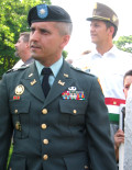 Lt. Col. Steve Vekony as Stevie Jr. looks on. Behind him is Maj. Zoltan Bone, Hungarian Military Attache