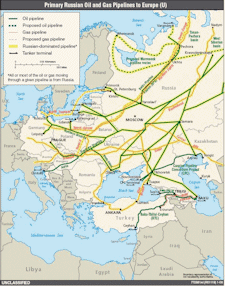 Russian Oil and Gas Pipelines to Europe.