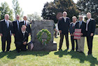 The Darr Mine Commemoration at Olive Branch Church in Rostraver, PA: Wreath at the AHF Memorial to Darr Mine Victims at Olive Branch Cemetery