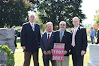 The Darr Mine Commemoration at Olive Branch Church in Rostraver, PA: LR - Steve Varga, Endre Csoman, Ed Yankovitch, Bryan Dawson