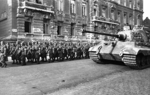 German Nazi forces in Budapest's Fisherman's Bastion shortly after the invasion.