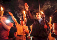 "Alt-Right" Nazis marching in Charlottesville. The "Unite the Right" rally sought to unite far-right groups.