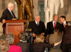 Event Chair, Rep. Tom Lantos, speaks at the US Capitol in honor of Hungary's 1848 democratic revolution led by Louis Kossuth.