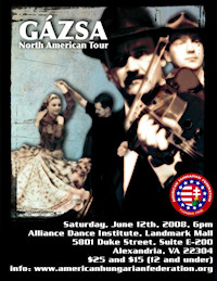 The American Hungarian Federation and the Csipke Ensemble are proud to bring Gázsa - one of Hungary's best folk music bands - to Washington, DC for an extraordinary concert and tanchaz.