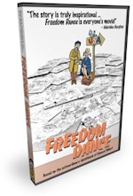 "Freedom Dance" re-tells the inspiring story of a Hungarian-born artist named Edward Hilbert who (with his newly wedded wife, Judy) made a dangerous escape from occupied Hungary in 1956 during the violent Hungarian Revolution, taking refuge in the land of Edward's dreams: America!