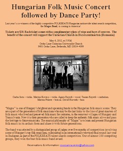 Magos Band comes to Washington, D.C. on May 6, 2012! A Hungarian Folk Music Concert followed by Dance Party!