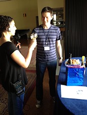 NPR's Metro Connection, hosted by Rebecca Sheir, featured the Hungarian Embassy's rock band, "The Diplomats." Rebecca and her popular NPR program that airs on WAMU has recently been exploring unique ways diplomacy works. Rebecca is seen here with the Hungarian Embassy's Akos Veisz