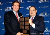 On November 3, 2011, the Anti-Defamation League presented the Jan Karski Courage to Care Award posthumously to Count Janos Esterhazy. Giovanni Malfatti, Esterhazy's grandson seen here with ADL National Director Abraham Fox, was in New York to accept the award on behalf of the family.
