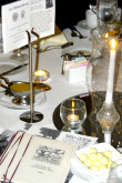 Table setting at the AHF Hungarian Ball 2006. In honor of the upcoming Memorial Day, each table was named after a Hungarian Military Hero: The Col. Commandant Michael Kovats table is seen here. Kovats is Father of the US Light Cavalry and died fighting the British at Charleston, S.C., in 1779.