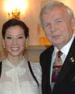 AHF Co-President, Imre Toth, seen here with producer Lucy Liu, attends Washington Premiere of Andrew Vajna's stirring film, "Freedom's Fury."