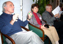Frank Kapitan, manager of Washington Branch of HRFA, speaking next to Zsuzsa and Imre Toth