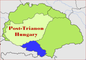 After 1000 years as an integral part of Hungary, the Vajdaság or Délvidek (Southern Hungary) was ceded to Yugoslavia. It is now the Vojvodina Province in Serbia.