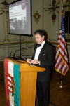 Hungarian Ambassador, Andras Simonyi, addressed guests, honored the memory of "a turning pijt in teh 20th century," shared hs personal memories as a child, and thanked the American Hungarian Federation for its work in commemorating the revolution