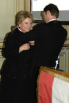 AHF's Asst. Treasurer, Atilla Kocsis, presents the Col. Commandant Michael Kovats Medal of Freedom, AHF's highest award, to 2006 recipient Mary Mochary