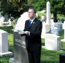 Chairman of AHF's Executive Committee, Bryan Dawson-Szilagyi opens the Memorial Day Ceremony on May 29, 2006