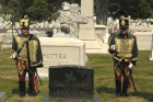 The First Califiornia Hussar Regiment on guard at the General Asboth gravesite atArlington National Cemetery