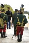 The Hussars prepare to escort Attila Micheller for the wreath laying at the Tomb of the Unknown Soldier