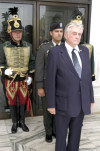 Attila Micheller and his escorts moments before the wreath laying at the Tomb of the Unknown Soldier