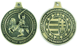 The Federation's Motto, “Faithful Unto Death,” was taken from a letter written by Col. Mihaly Kovats de Fabriczy to Benjamin Franklin. Kovats, known as the Father of US light cavalry, offered his sword in service to the United States and died in battle against the British in Charleston, South Carolina in 1779. AHF's Medal of Freedom is its highest honor.