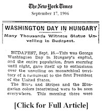 In 1906, several hundred Hungarian-Americans and over 30,000 Hungarians attended the unveiling on September 16th led by AHF's first President, Kohányi Tihamér.