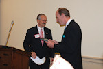 Akos Nagy presents the AHF plaque to Congressman Thaddeus McCotter