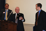 Zoltan Bagdy awarding the AHF plaque to Congressman Dan Lipinski's Chief of Staff