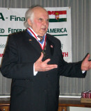 Dr. Horvath addresses participants after receiving AHF's Col. Commandant Michael Kovats Medal of Freedom. The Hungarian Parliamentarian was on a US tour  to discuss the upcoming elections in Hungary and the opportunity for Hungarian citizens living in the United States to participate in the elections.